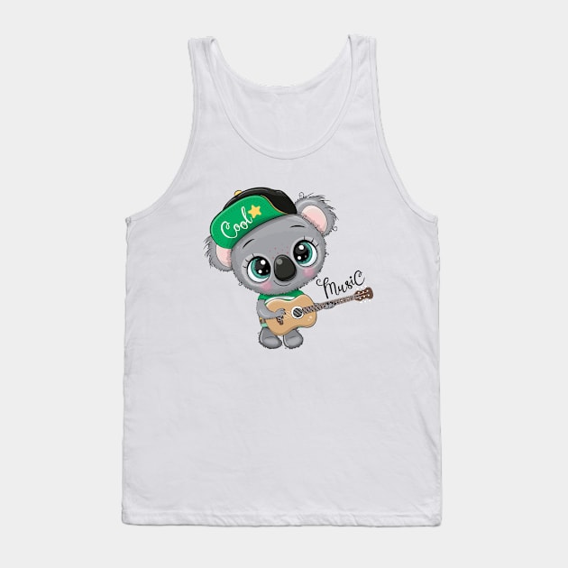 Cute koala with a guitar. Tank Top by Reginast777